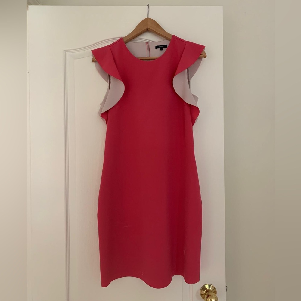 RW&CO. Pink Sheath Mini Dress with Flutter Sleeves